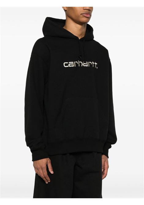 Felpa con cappuccio e logo in nero Junya Watanabe MAN x Carhartt - uomo JUNYA WATANABE | WOT9011
